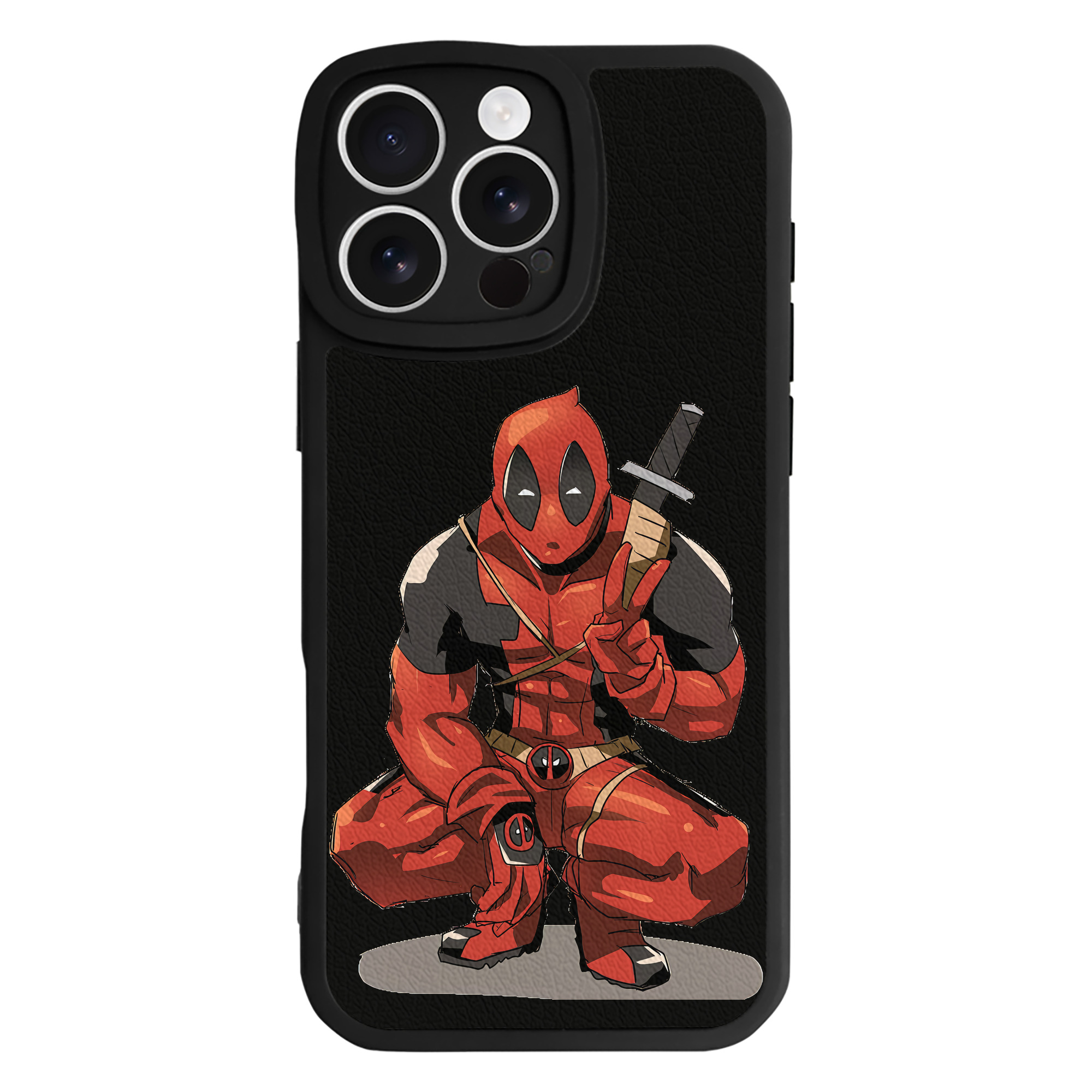 （画像用） Deadpool デッドプール 【iPhone 16シリーズ対応】シリコンスマホケース（レザー調） 材質：シリコン